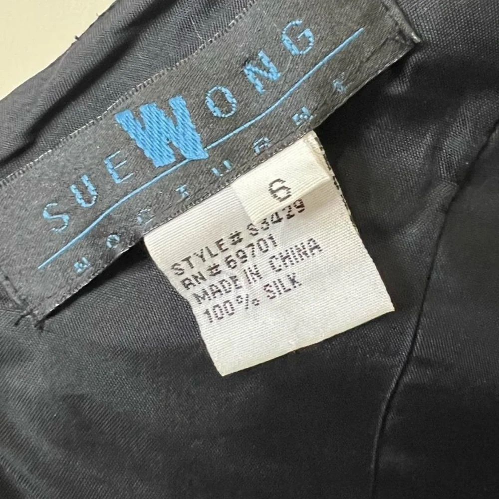 Sue Wong Black Dress with Colorful Floral Embroidery - Picture 6 of 6